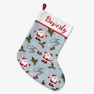 Grande Chaussette De Noël Père Noël Joy Gros réveil de Noël