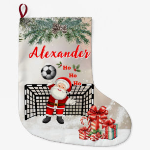 Grande Chaussette De Noël Père Noël personnalisé Football Noël Père Noël Foo