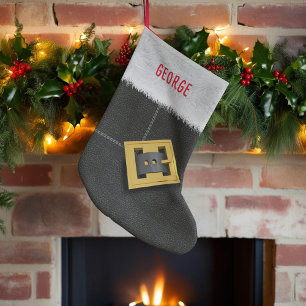 Grande Chaussette De Noël Père Noël Suit Black Boot Buckids Kids