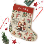 Grande Chaussette De Noël Père Noël vintage victorien<br><div class="desc">Le Père Noël vintage à l'ancienne décore ce stock de Noël. Festif et nostalgique pour la saison de Noël. Conçu pour vous par Blackberry Boulevard.</div>