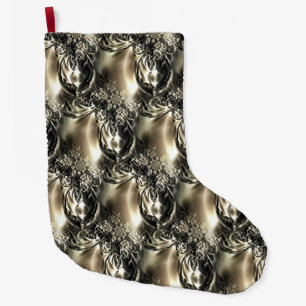 Grande Chaussette De Noël Perles dorées