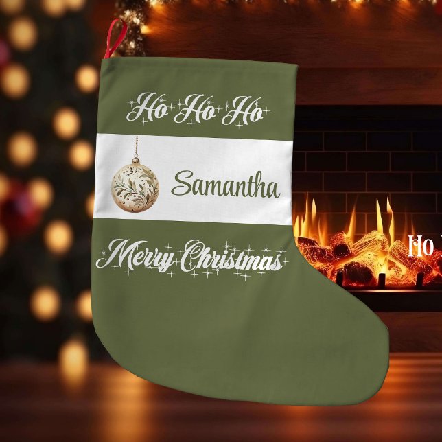 Grande Chaussette De Noël Personalized Earthy Tone Christmas Stocking (Personalized Earthy Tone Christmas Stocking)