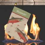 Grande Chaussette De Noël Personalized Fly Fishermens Holiday Brown Trout<br><div class="desc">Personalized Fly Fishermen's Holiday Brown Trout Large Christmas Stocking Fly Fishing lure. Use the edit menu to change colors or visit our store for more designs and color options.</div>