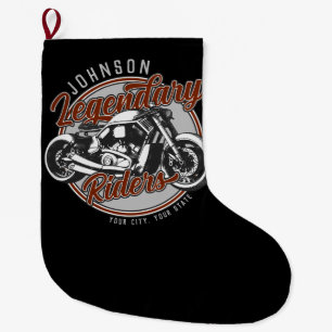 Grande Chaussette De Noël Personalized Motorcycle Legendary Rider Biker