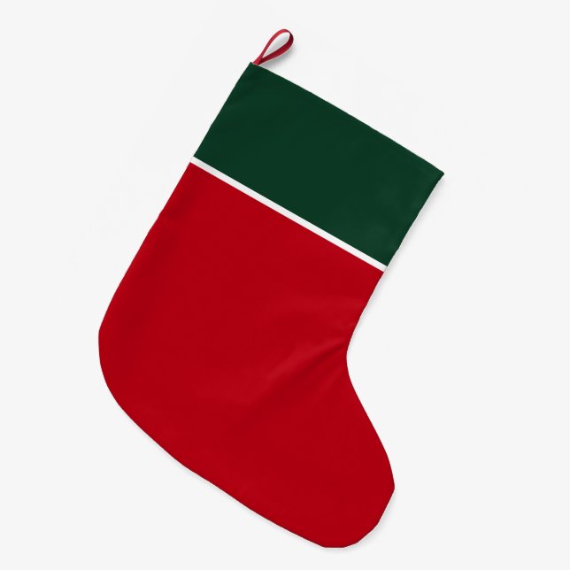 Grande Chaussette De Noël Personalized Red & Green Guest (Devant (Accrochage))