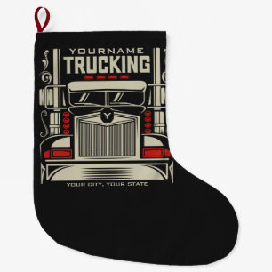 Grande Chaussette De Noël Personalized Trucking 18 Wheeler BIG Trucker