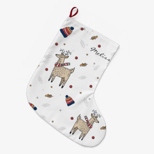 Grande Chaussette De Noël Personnalisé Boho de Noël rustique