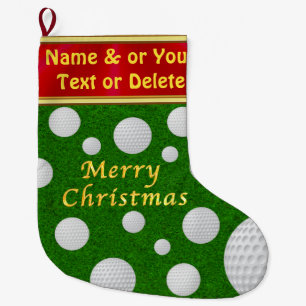 Grande Chaussette De Noël Personnalisé, Golf Noël Stocker pour lui, elle