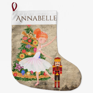Grande Chaussette De Noël Personnalisé Le Casse-Noisette Clara Ballet Holida