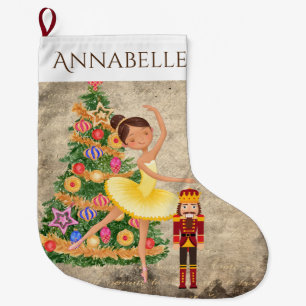 Grande Chaussette De Noël Personnalisé Le Casse-Noisette Clara Ballet Holida