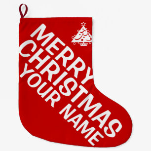 Grande Chaussette De Noël Personnalisez le bas de Joyeux Noël