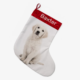 Grande Chaussette De Noël Pet Dog Photo Holiday Golden Retriever