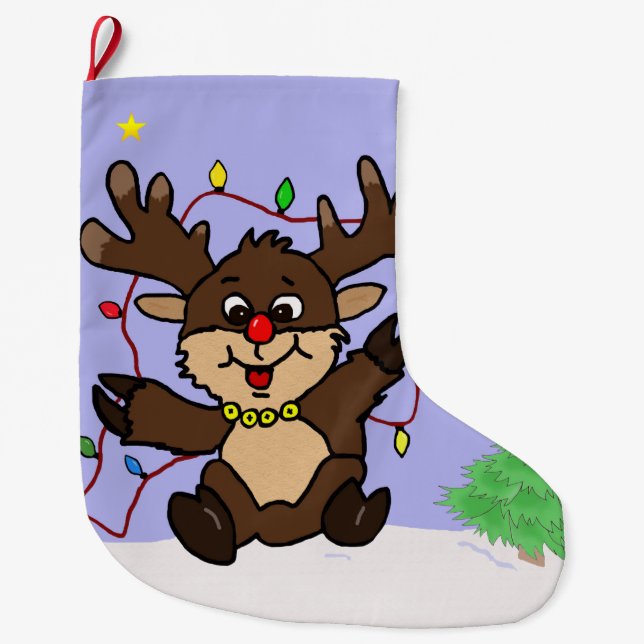 Grande Chaussette De Noël Petit renne (Devant)