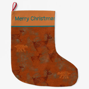 Grande Chaussette De Noël Pétroglyphes du Sud-Ouest Personnalisés