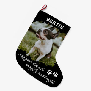 Grande Chaussette De Noël Photo de chien ou de chat pour animaux de compagni