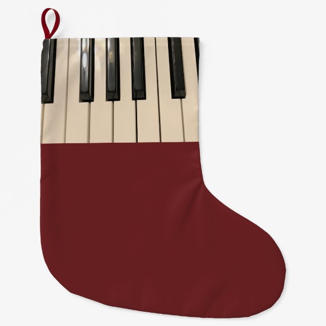 Grande Chaussette De Noël Photo de clavier de piano (Devant)