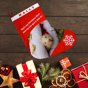 Grande Chaussette De Noël Photo de hamster de compagnie personnalisé pour le