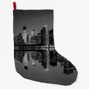 Grande Chaussette De Noël Photo du paysage d'horizon de New York City