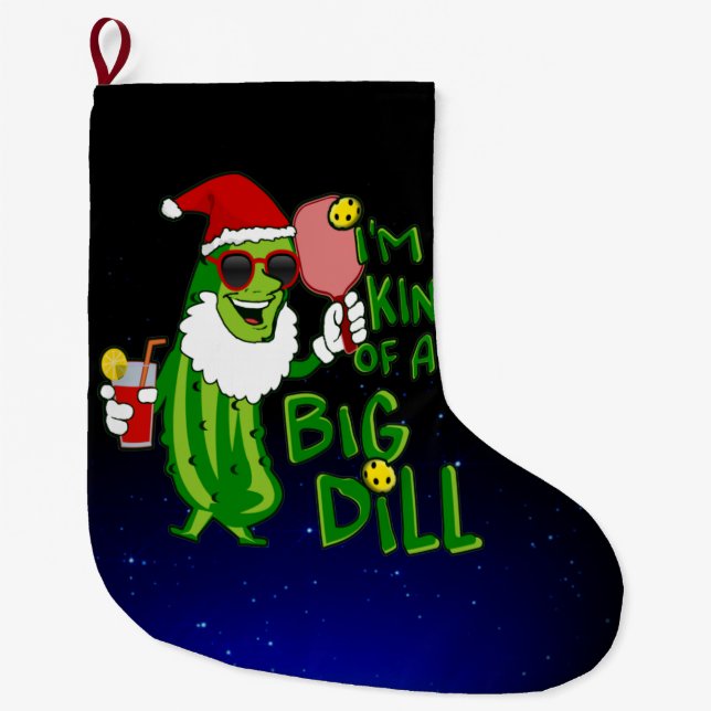 Grande Chaussette De Noël Pickleball Santa Big Dill (Devant)