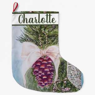 Grande Chaussette De Noël Pine de Noël