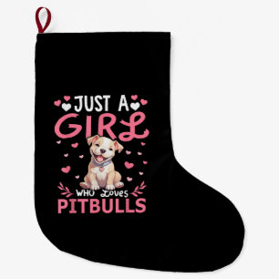 Grande Chaussette De Noël Pitbull Chien Filles Femmes Juste Une Fille Qui Ai