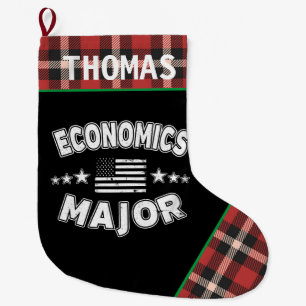Grande Chaussette De Noël Plaie rouge de l'étudiant de l'école d'économie