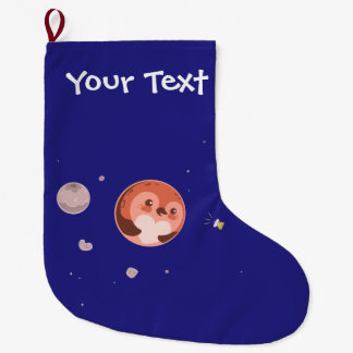 Grande Chaussette De Noël Planète Pluton de pingouin de Kawaii
