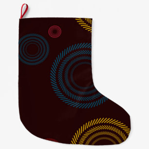 Grande Chaussette De Noël Playful, coloré, tendance, cercles rayés cool