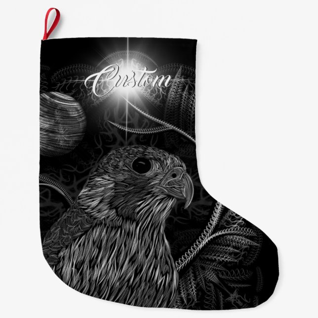 Grande Chaussette De Noël Pleine lune de faucon (Devant)