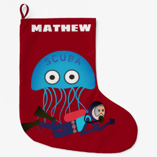 GRANDE CHAUSSETTE DE NOËL PLONGEURS OCTOPUS ET SCUBA, PLONGEURS PERSONNELS