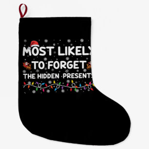 Grande Chaussette De Noël Plus susceptible d'oublier les cadeaux cachés Xmas