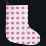 Grande Chaussette De Noël Pois vintage rose blanc couleur rétro classique<br><div class="desc">Style rétro vintage Design Extraordinaire</div>
