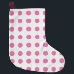 Grande Chaussette De Noël Pois vintage rose blanc couleur rétro classique<br><div class="desc">Style rétro vintage Design Extraordinaire</div>