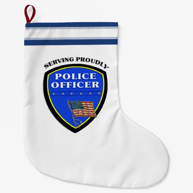 Grande Chaussette De Noël Police (Devant)