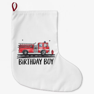 Grande Chaussette De Noël Pompier Camion L'anniversaire de la famille des ga