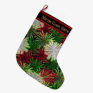 Grande Chaussette De Noël PomPomPoms Tinsel de Noël (Personnalisé)