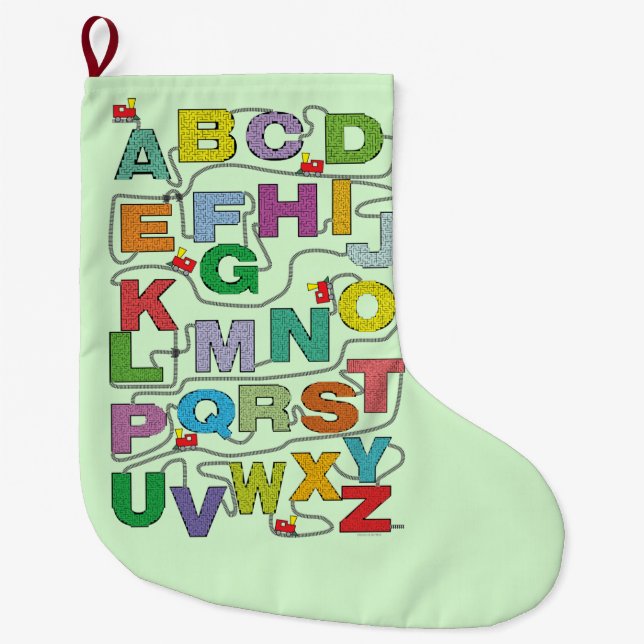 Grande Chaussette De Noël Poster du train Alphabet Maze (Devant)