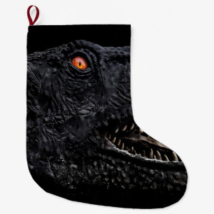 Grande Chaussette De Noël Poster noir de Tréx Dinosaur Head