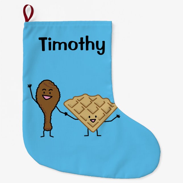 Grande Chaussette De Noël Poulet et gaufres américains et cuisine du sud (Devant)