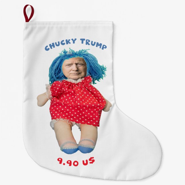 Grande Chaussette De Noël Poupée de Chucky Donald Trump (Devant)