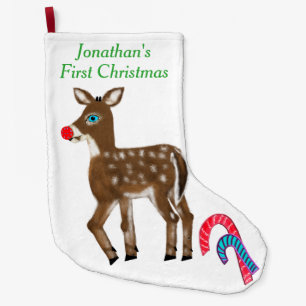 Grande Chaussette De Noël Premier Noël de bébé Renne