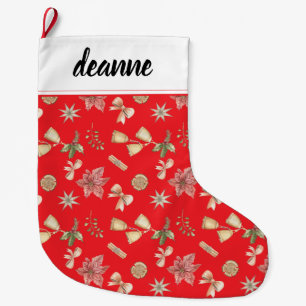 Grande Chaussette De Noël Premier Noël du bébé simple et élégant