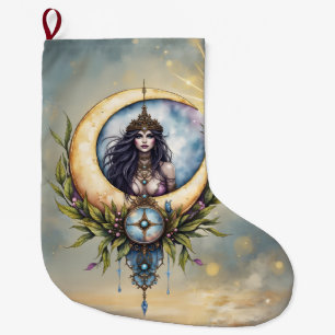 Grande Chaussette De Noël Prêtresse de la Lune – Gardienne de l'Équilibre Cé