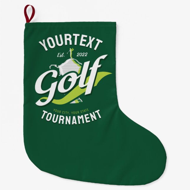 Grande Chaussette De Noël Pro Golfer NAME Golf Trophée Tournoi de golf (Devant)