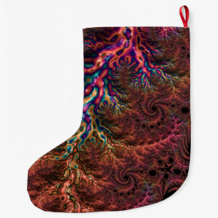 Grande Chaussette De Noël Psychedélique Groovy Tripant Funky Coloré Fractale