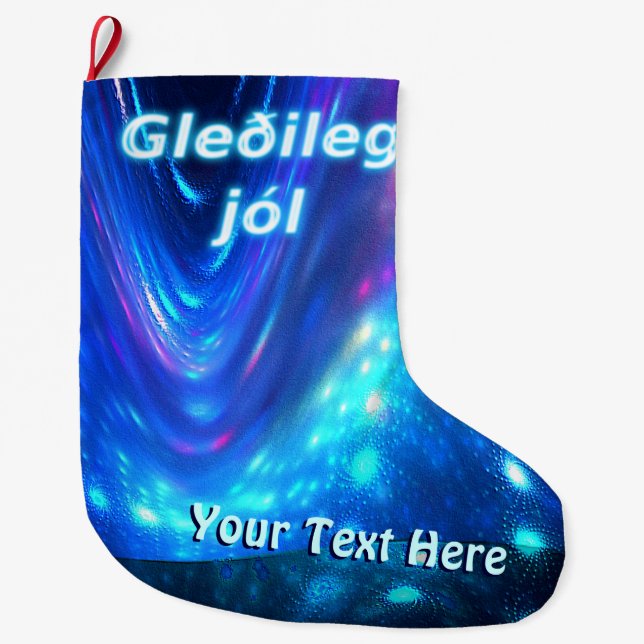 Grande Chaussette De Noël Qaanaaq - Aurores boréales (Devant)