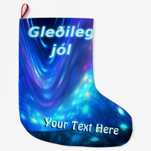 Grande Chaussette De Noël Qaanaaq - Lumières du Nord