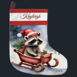 Grande Chaussette De Noël Raccoon couchage Grand stock de Noël<br><div class="desc">Offrez quelque chose de spécial ce Noël avec nos adorables bas sur le thème du raton laveur! Parfait pour rajouter un peu de fantaisie à votre décor de vacances. Idéal pour remplir de bonbons et rendre vos vacances plus amusantes ! Il ajoute une touche ludique à votre décor festif. Ajoutez...</div>