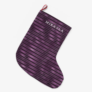 Grande Chaussette De Noël Rayures violettes Glam