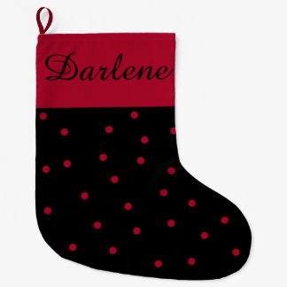 Grande Chaussette De Noël Red and Black Polka Dot: